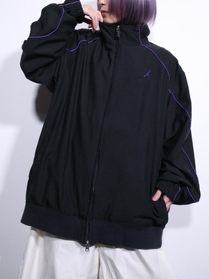 ”JORDAN”  purple piping t design double- zip track jacket