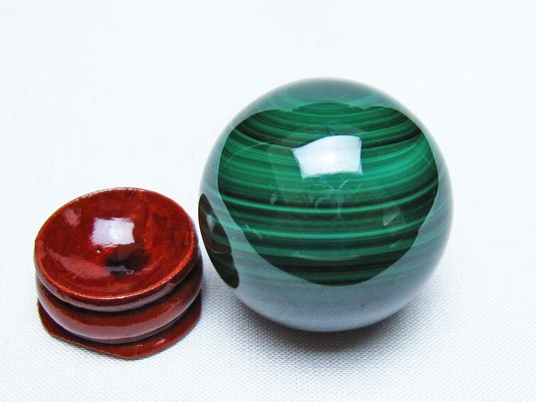 マラカイト 丸玉 36mm スフィア 置物 一点物 141-8364 | 天然石