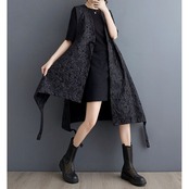 リボン付き アシンメトリー ジレ 00150