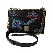 【Christian Dior】クリスチャン・ディオール  ディオラマ レザー チェーンショルダーバッグ ブラック