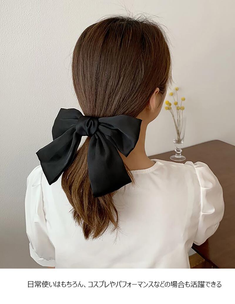 バレッタ ヘアクリップ 蝶結び 赤 ヘアピン レディース ヘアゴム ヘア