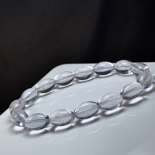 透明度抜群☆カラーレスフローライト ブレスレットーRICEー