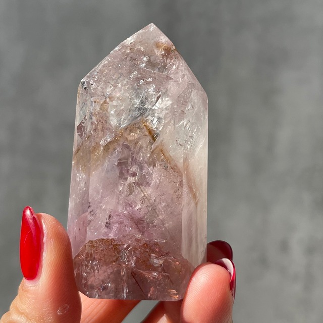 ジンバブエ産【シャンガーンアメジストクォーツ】セプター形状｜レピドクロサイト入り｜鉱物 天然石 パワーストーン 紫水晶