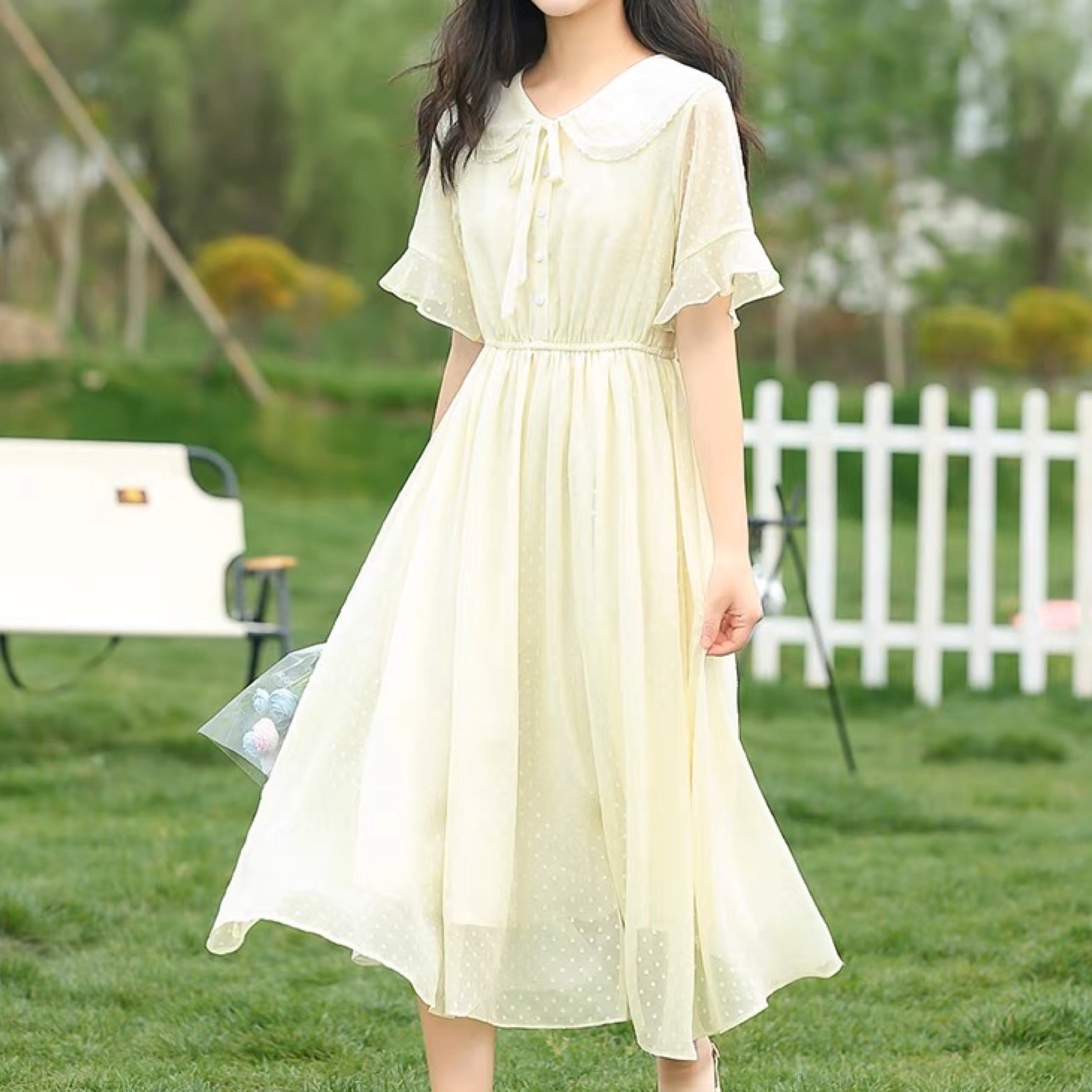 スウィートガーリー♡フェアリーシフォンワンピース F0718 | retro_n 