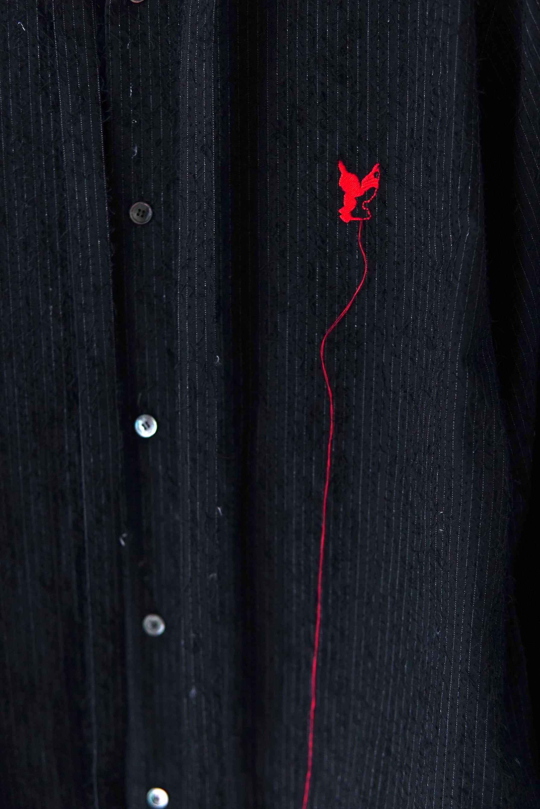 MASU / SHAGGY STRIPE BOW TIE SHIRT | POETRY