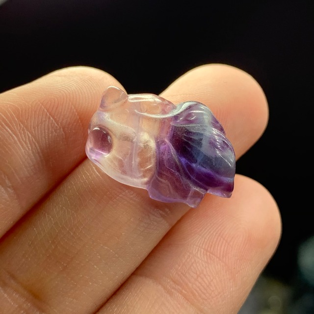 1貫通穴・金魚さんフローライトビーズ