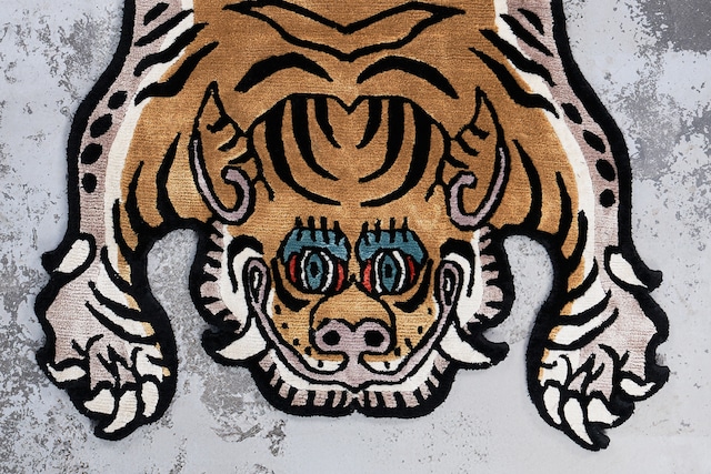 Tibetan Tiger Rug 《Sサイズ•シルク・オリジナル2・マスタードイエロー373》チベタンタイガーラグ