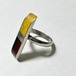 Vintage Two Tone Amber Polish 925 Silver  Ring