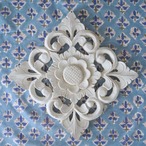 ブロックプリント生地【50cm単位】インド綿  小花柄 ブルー×白 #39679-BL2