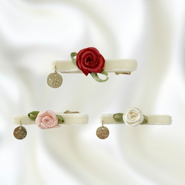 Velor ribbon hair clip