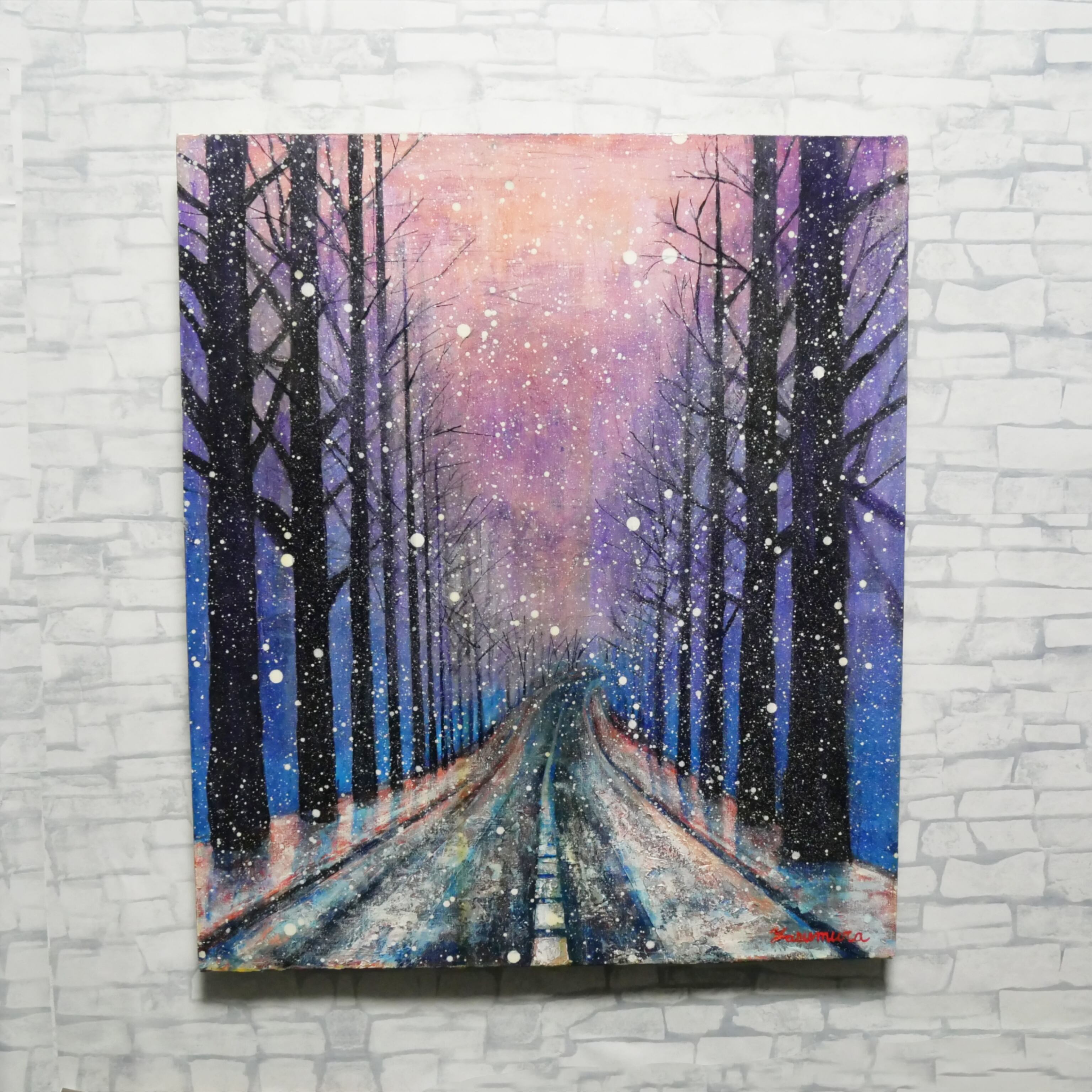 油絵 油彩 油彩画 絵 絵画 【雪降る幻想】 | HIROSHI1990
