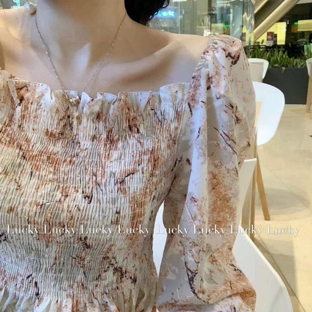 花柄　ギャザーブラウス　AJ44170-639