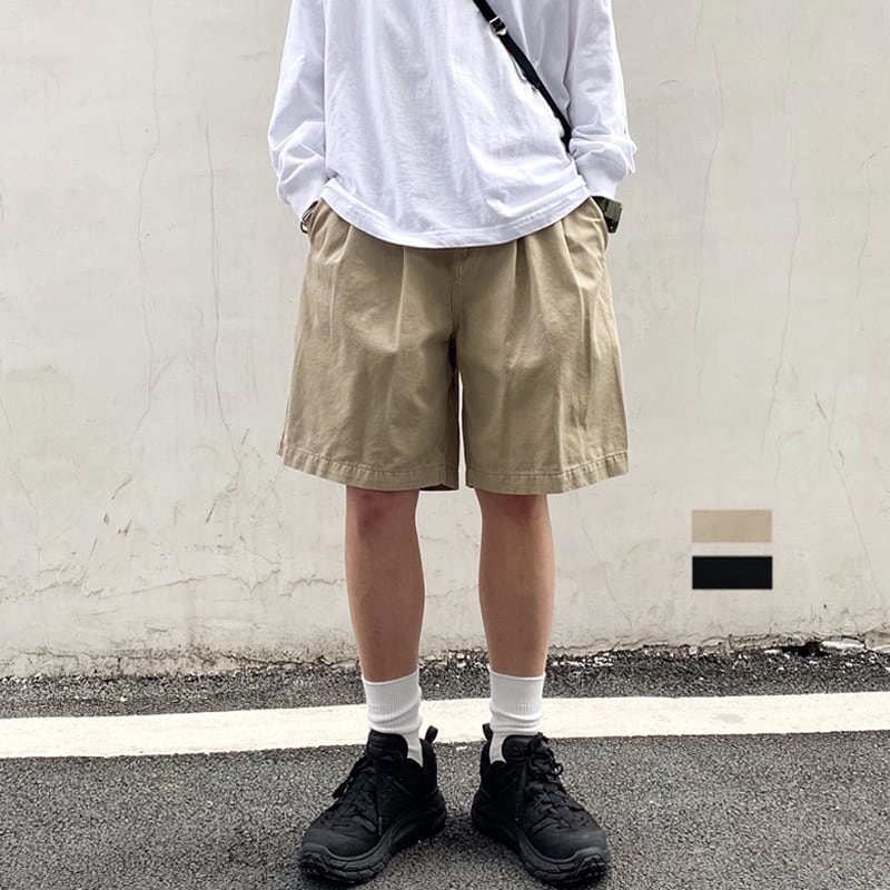 英国風ダブルプリーツショートパンツ | mblueshop