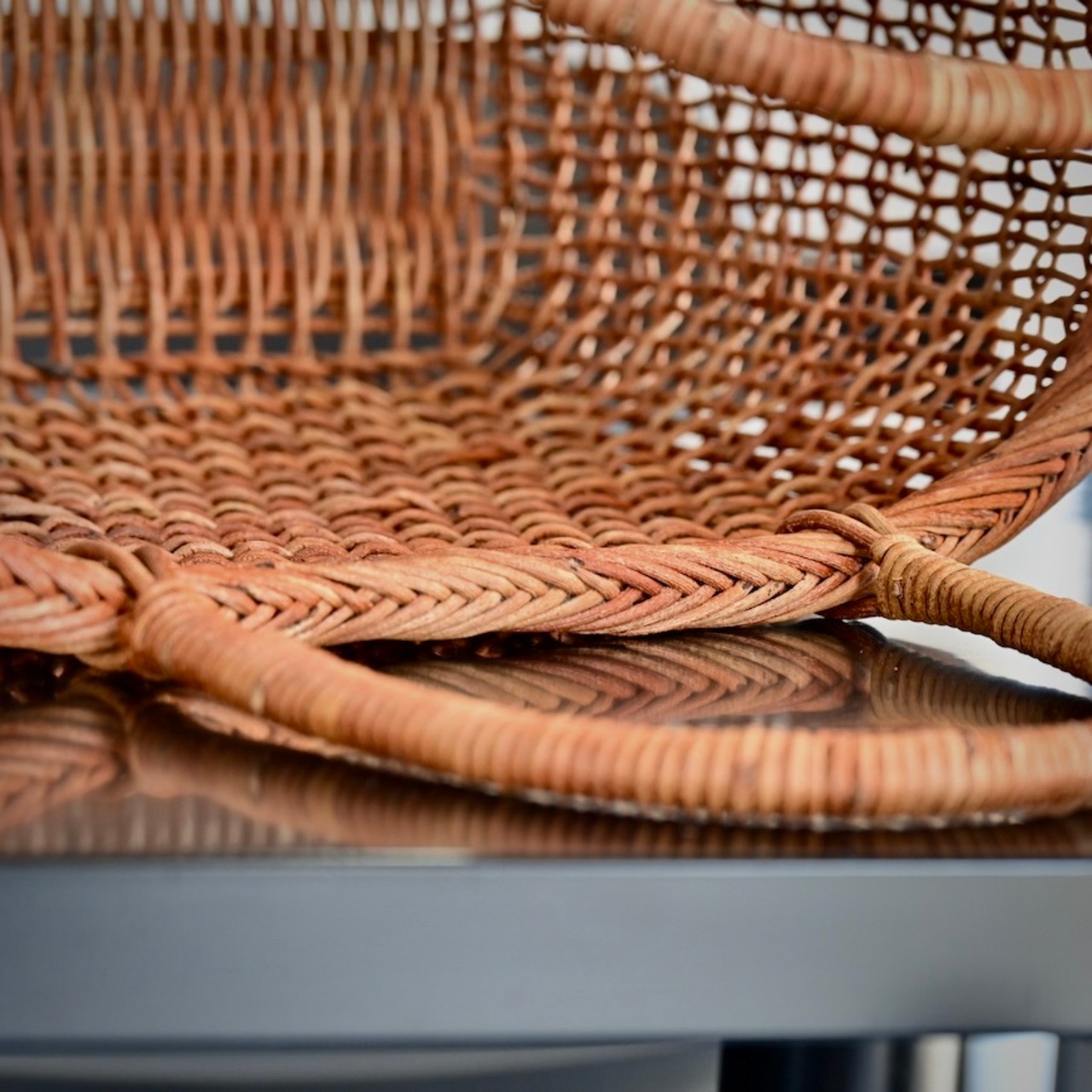 宮本工芸 あけび蔓 細目こだし編みロータイプ Miyamoto Craft Akebi Vine Basket – Fine Kodashi (S)