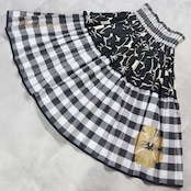 フラダンス 衣装 パウスカート ブラック系 チェック柄 ハイビスカス柄 ワンポイント シングル シンプル かわいい 華やか 鮮やか 明るい 黒 白 金 ハワイアン アロハ ハワイアンプリント フラ ダンス レッスン 練習 ホワイト系 グレイ系 ゴールド系