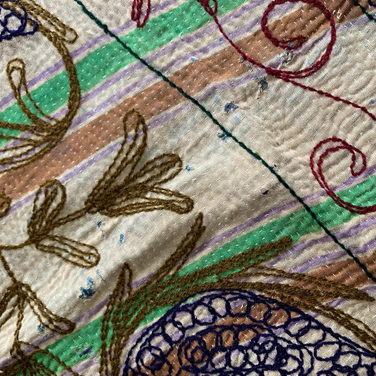 ヴィンテージラリーキルト4(ラグ・マルチカバー) インド製ヴィンテージ