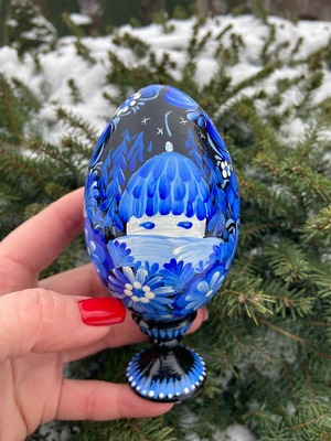 プィサンカ・土台付き（イースター・エッグ）13 cm（ホロベッツ作）