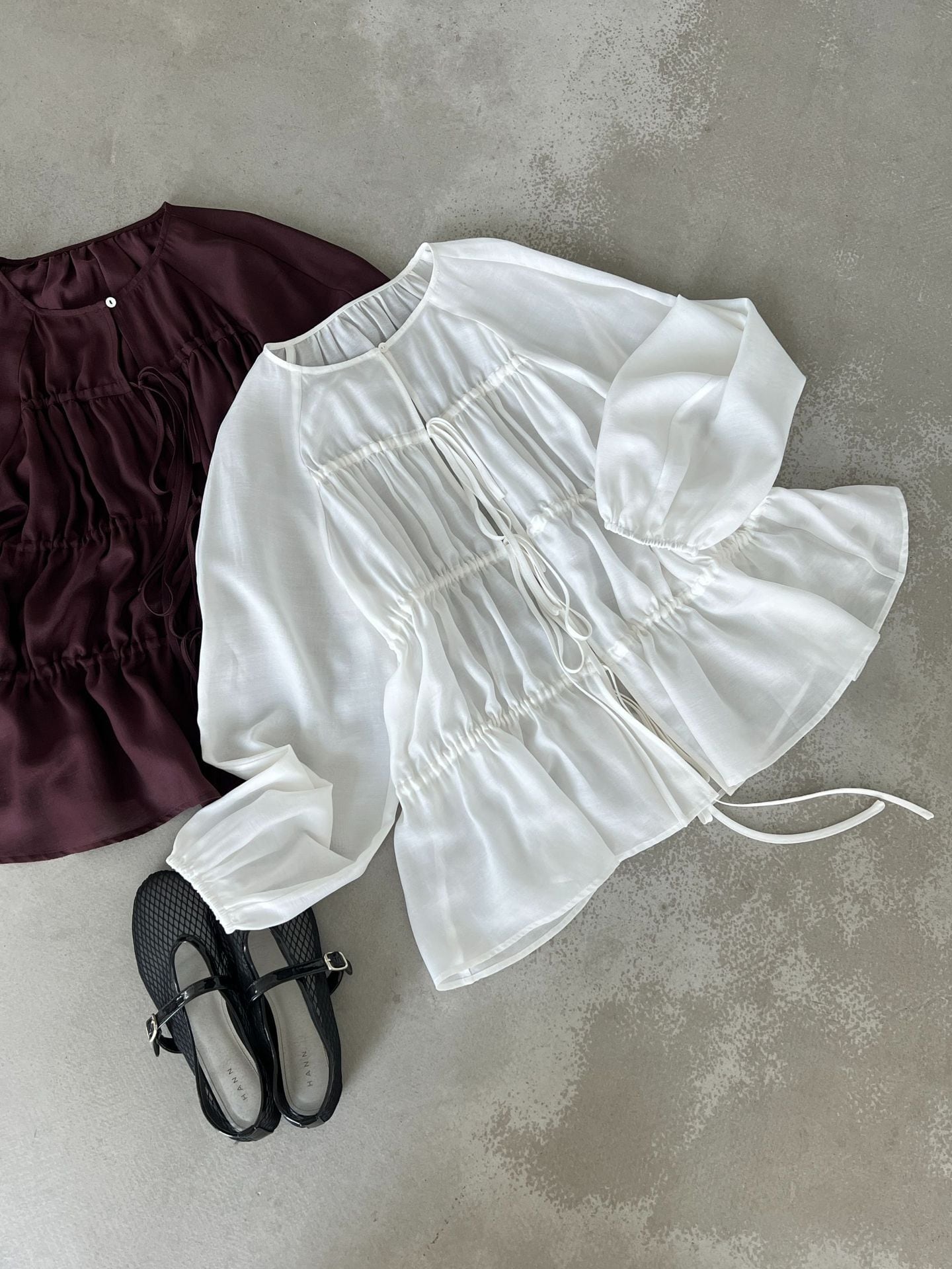 ランタンスリーブ シフォンブラウス 2col Y 260095 | Raglana