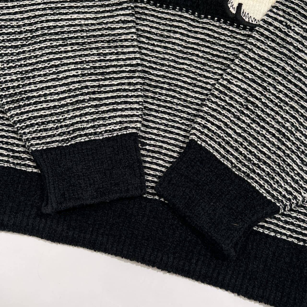 DOLCE CLUB ドルチェ キャラ刺繍 アクリル ニット セーター サイズ 46 /ワールド/日本製/アイボリー×ブラック