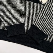 DOLCE CLUB ドルチェ キャラ刺繍 アクリル ニット セーター サイズ 46 /ワールド/日本製/アイボリー×ブラック