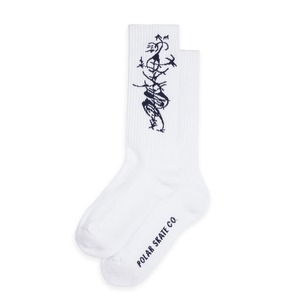 POLAR / RIB SOCKS | TRAIBAL WHITE