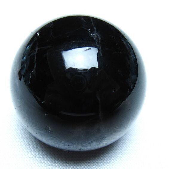 モリオン 黒水晶 丸玉 34mm スフィア 置物 原石 141-7339