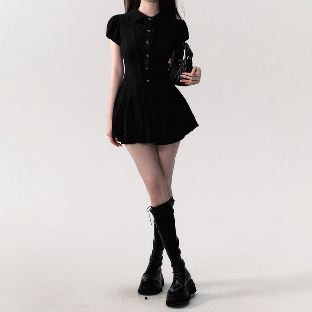 Classic Pleated Mini Dress