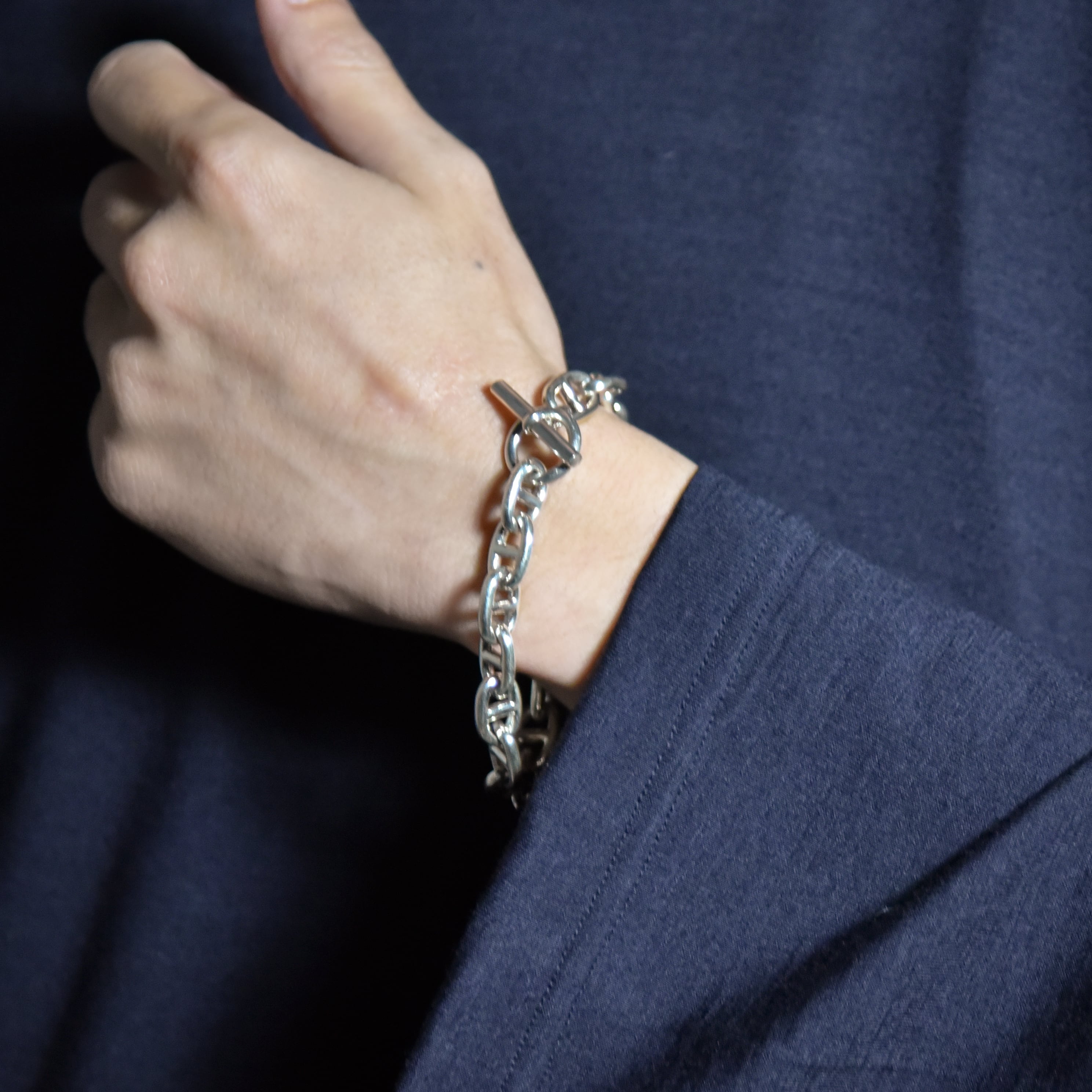 British Vintage Silver Anchor Chain Bracelet イギリス ヴィンテージ
