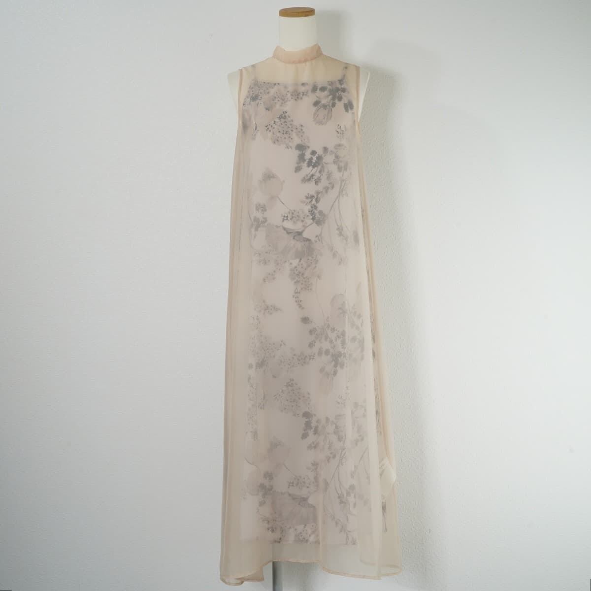 AMERI アメリ 2WAY FLOWER LAYERED SHEER DRESS フラワーレイヤード  