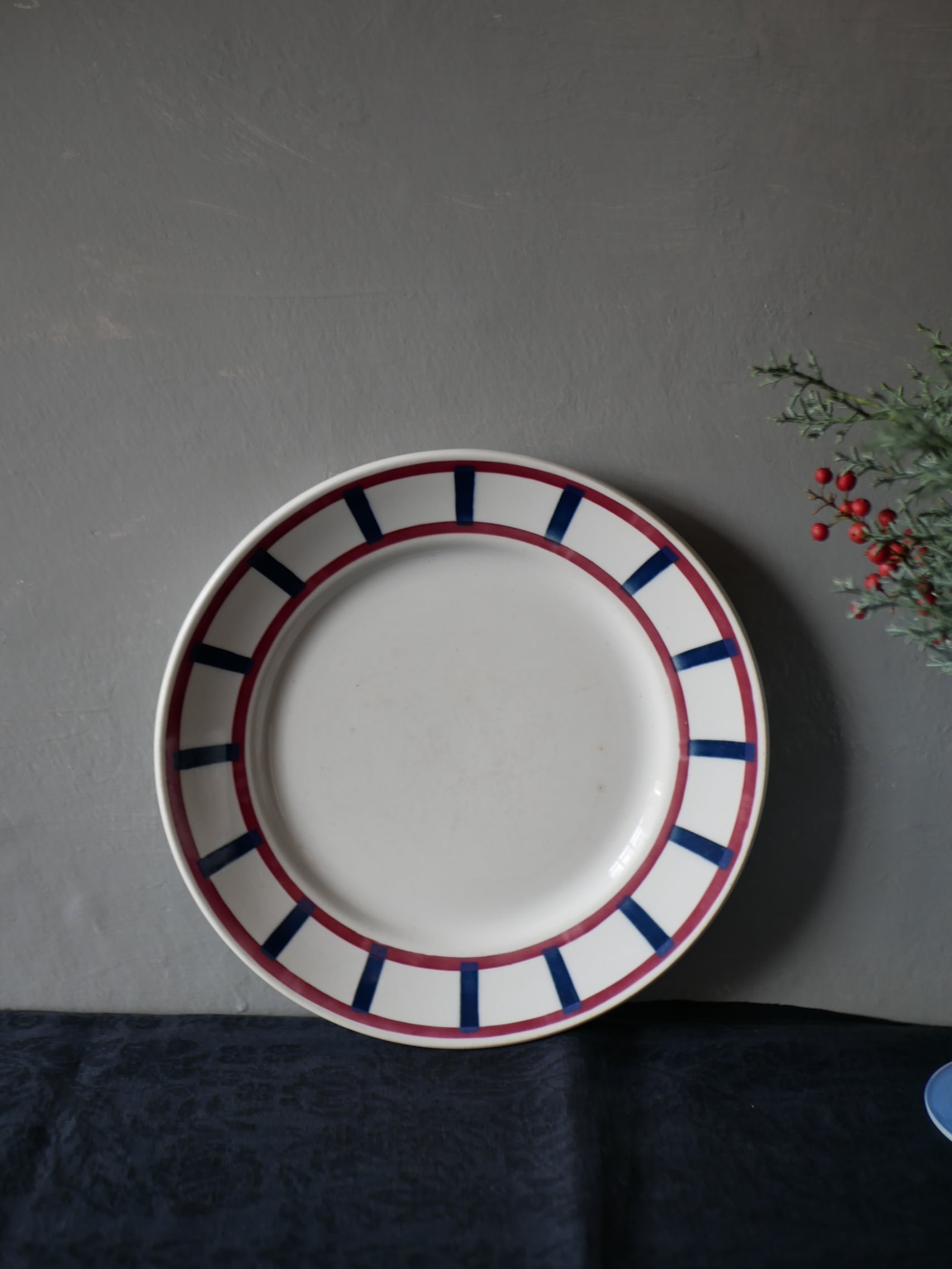 バスク柄 平皿 フランスアンティーク ブロカント アンティークのある暮らし