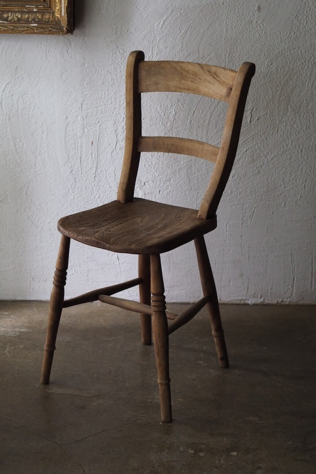 プレーンなアンティークチェア-antique elm chair