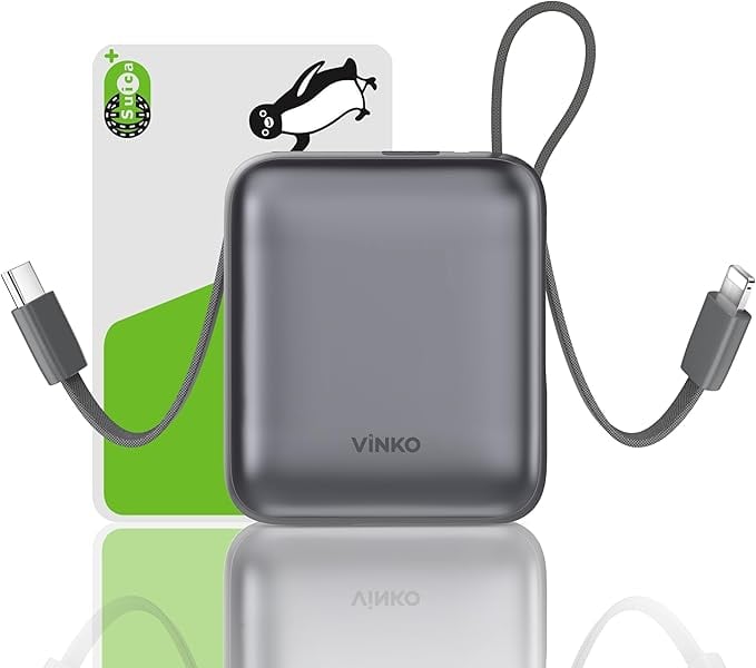 VINKO モバイルバッテリー 軽量 小型 10000mAh 大容量 -スマホ