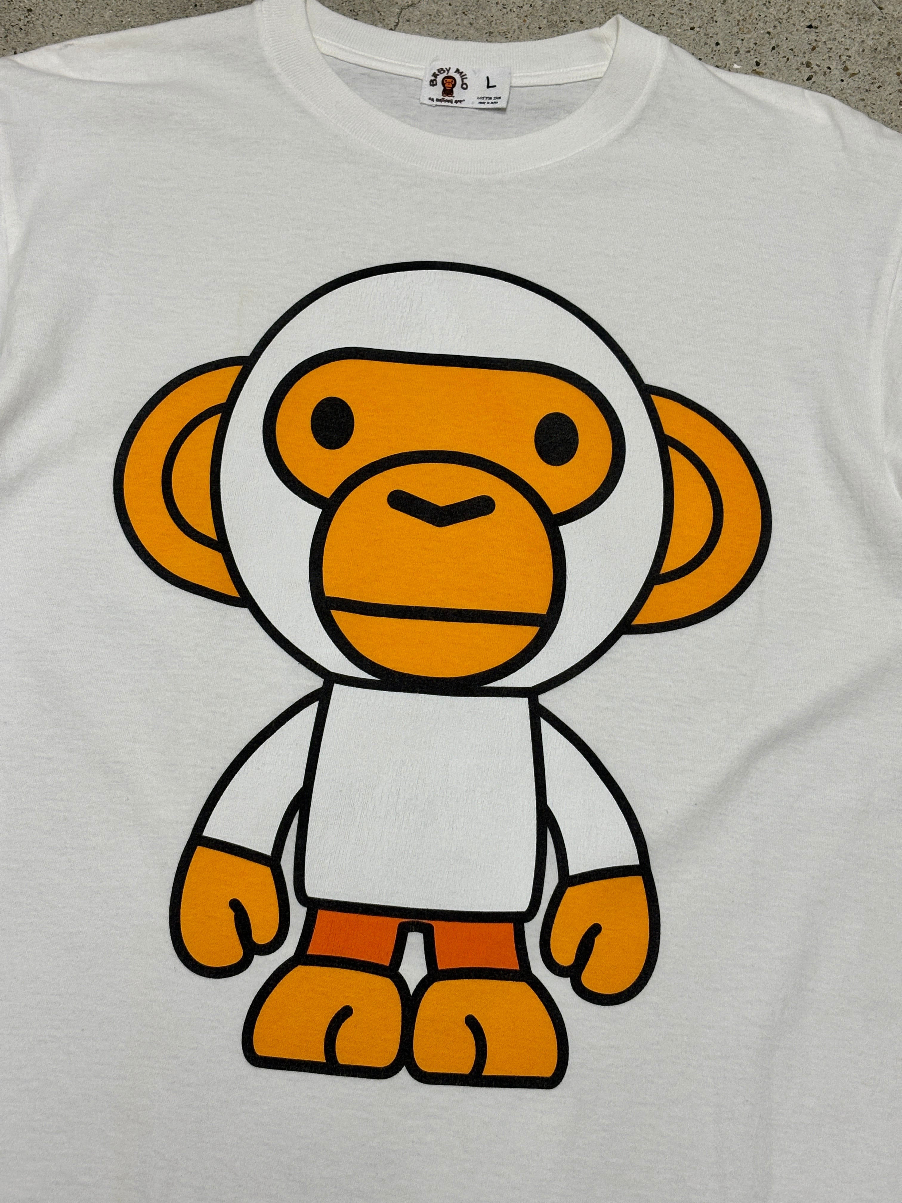 00s A BATHING APE/BABY MILO print Tee/L/ベイビーマイロプリントT/T
