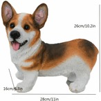 コーギーの置物 子犬の置物 ３色展開 イエロー ブラウン ブラック 家 置物