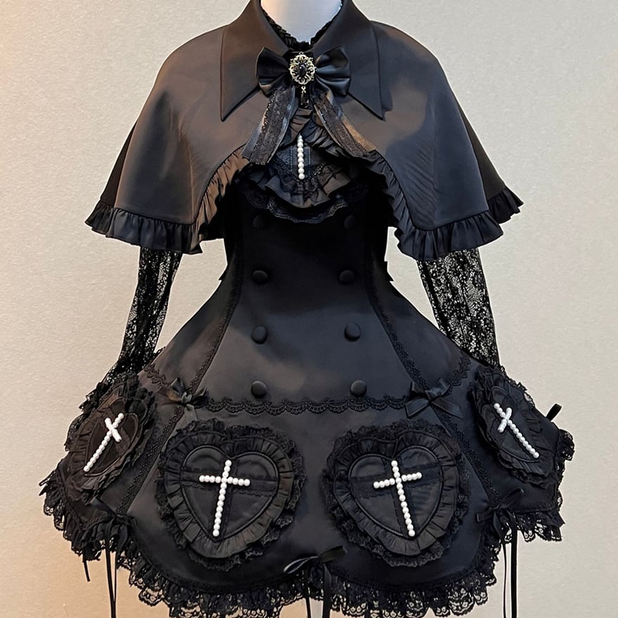 ダークゴシック クローク ケープ 闇かわいい 暗黒ゴシック 舞台衣装 イベント衣装 撮影会衣装