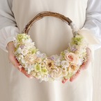 やさしい想いをそっと運ぶメッセージカード付＊ふんわりハーフリース【パステルグリーン】 直径約22cm