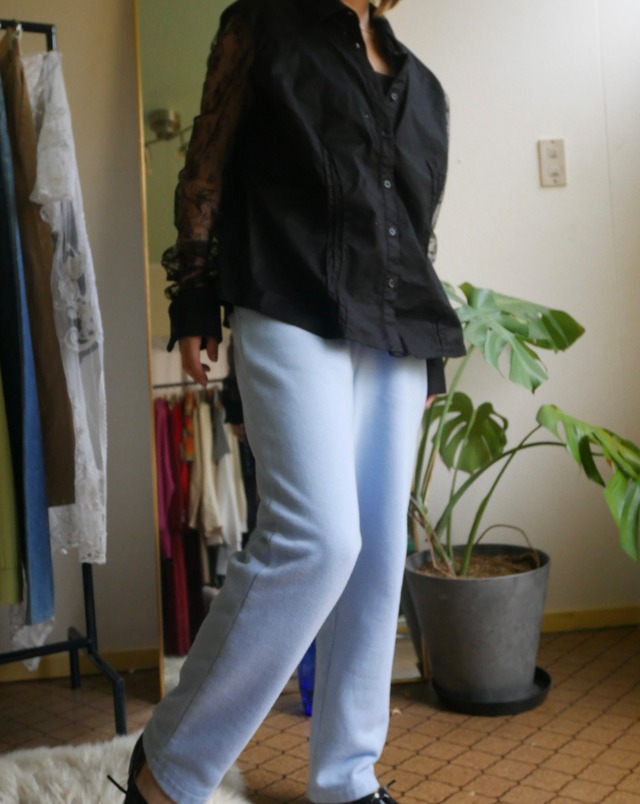 90s-00s VINTAGE "CLASSIC ELEMENTS" Light Blue Sweat Pants S