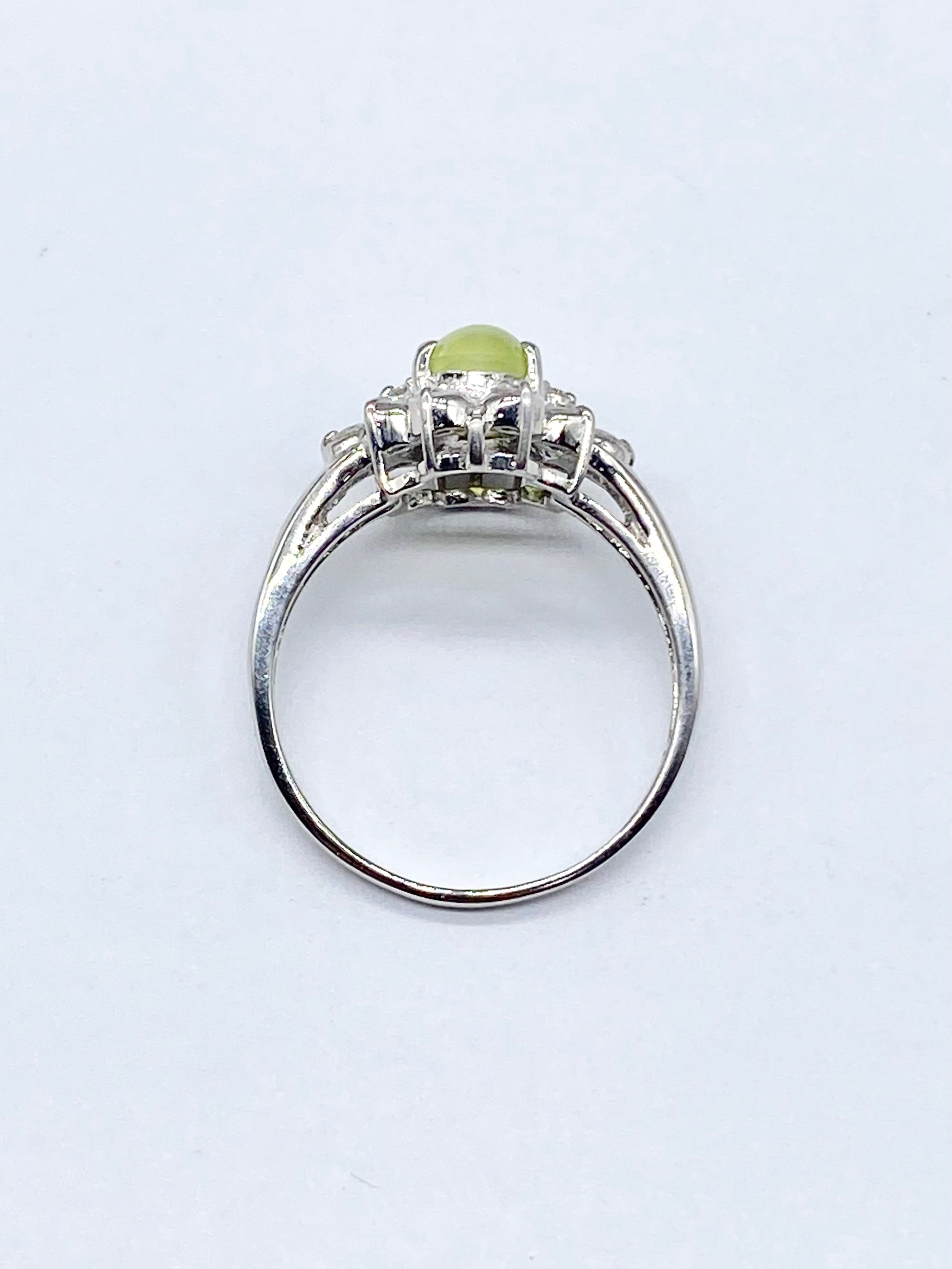 新品pt900 クリソベリルキャッツアイ1.42ctダイヤモンドリング指輪 クリソベリルキャッツアイ 1.39ct / ダイヤモンド Pt900 リング