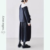 ノンウォッシュデニム ワイドパンツ i0420