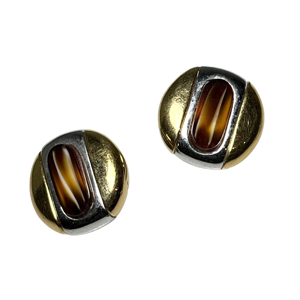 vintage 1977's GIVENCHY metal bicolor earring