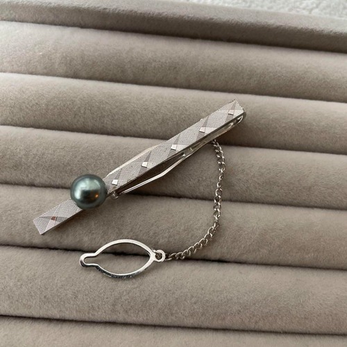 SILVER パール　ネクタイピン