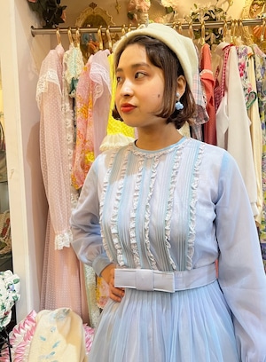 50's 60’s pale blue chiffon dress