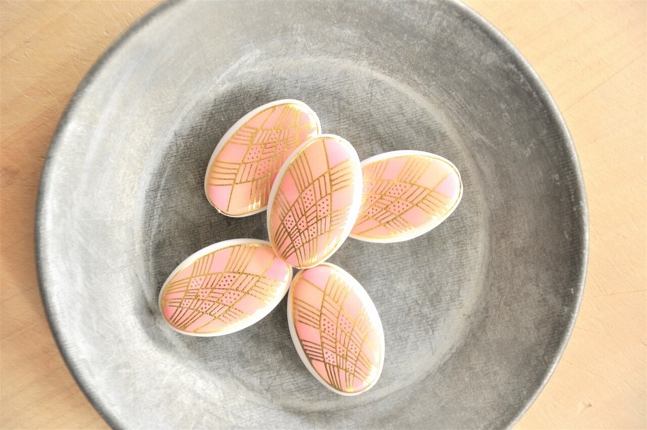 f - 44 こうし/アーチ(ぴんく×金) 31×20mm