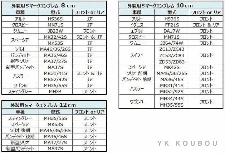 汎用／6.5cm／スズキ／スペーシア アルト ワゴンR エンブレムシート