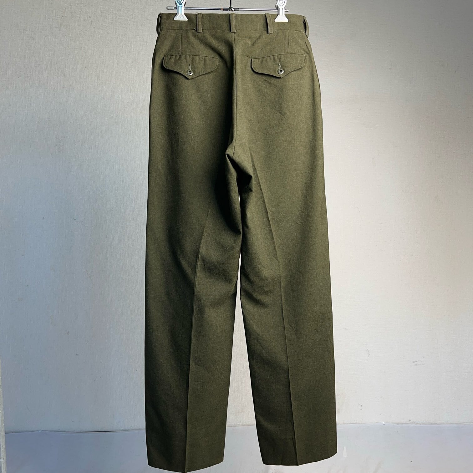 1970's U.S.MILITALY WOOL SLACKS TROPICAL GREEN W30 70年代 米軍