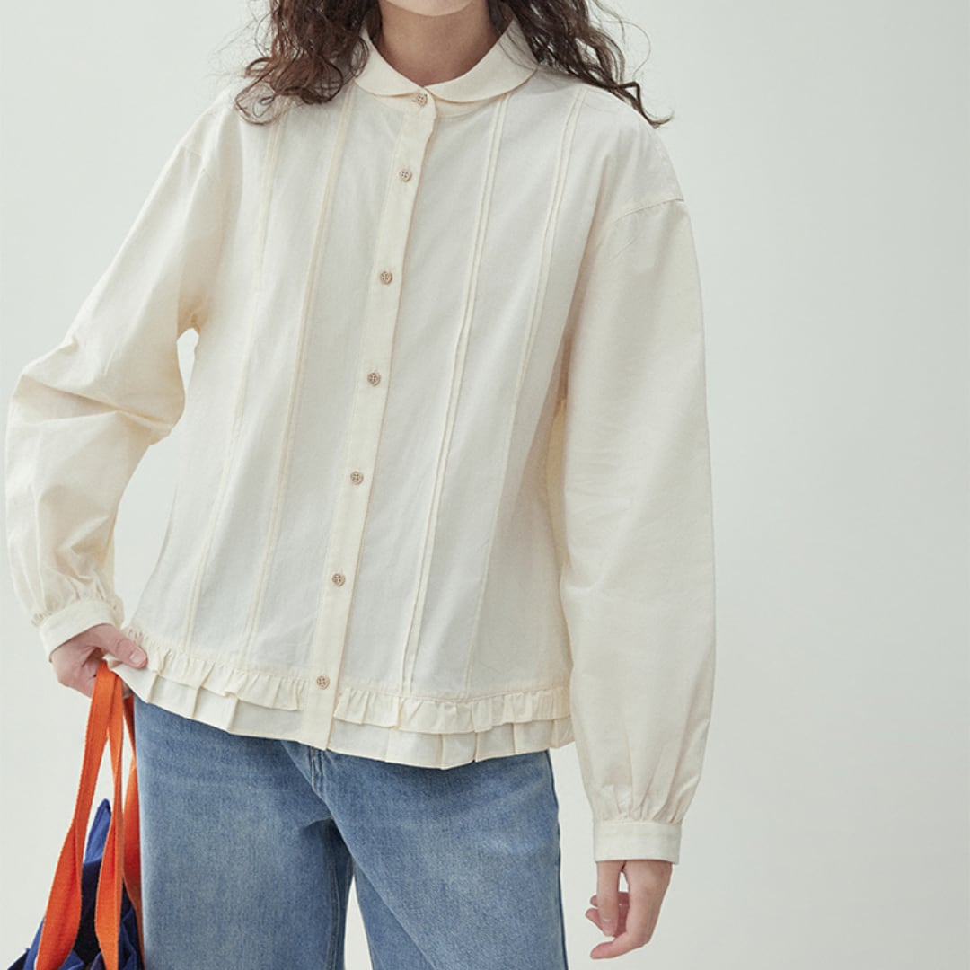 doll collar white lace shirt