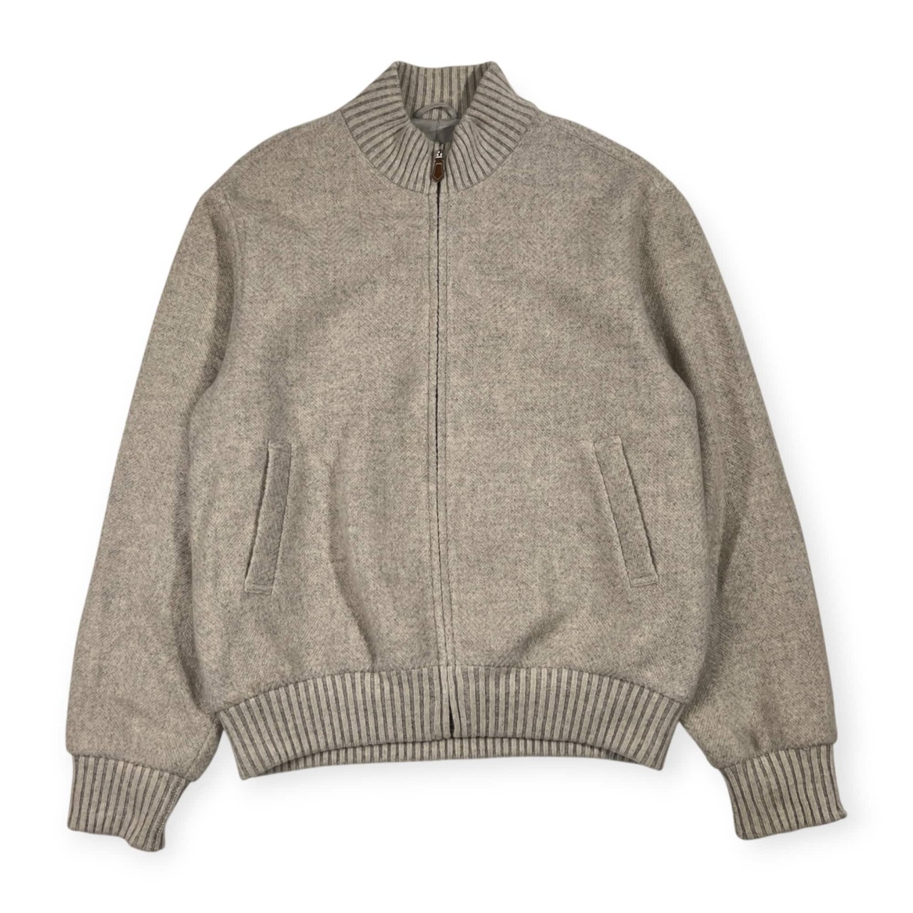 カシミヤ100% GEEGELLAN ジーゲラン ニット ジャケット 48/パールグレー系 メンズ