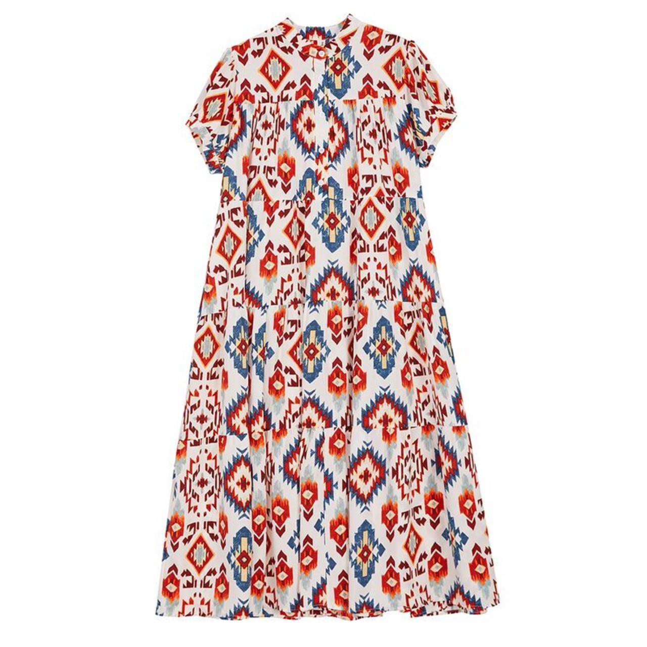 エスニック ティアード ロングワンピース  30183