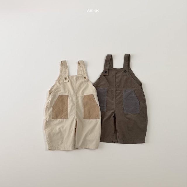 【取寄】amigo|corduroy color block overalls|コーデュロイ配色オーバーオール|XS-XL|kids|26 autumn