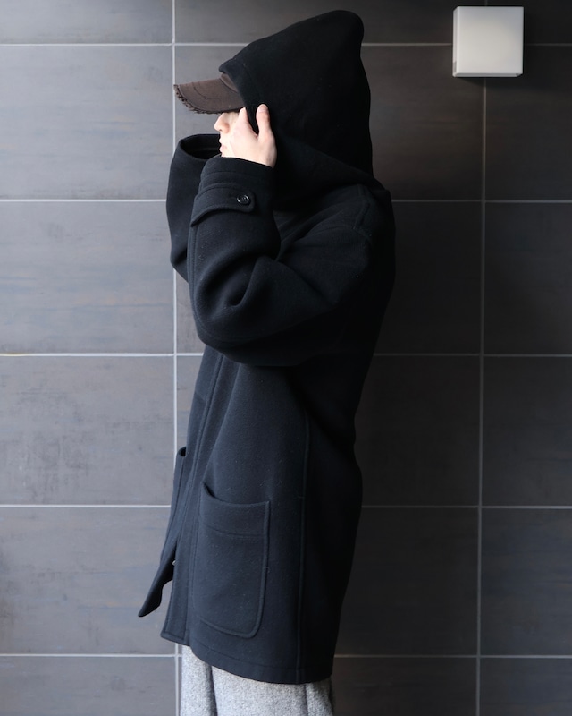 Zip-up hoodie mid-length coat